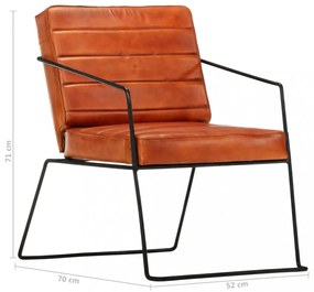 sárgásbarna valódi bőr karosszék