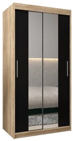 Ruhásszekrény 100 cm Toki 1 (szonoma tölgy + matt fekete). 1064885