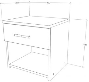 Pietro éjjeliszekrény fiókos sonoma