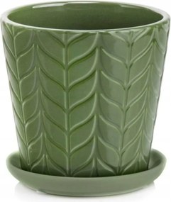 Kerámia Virágtartó Állvánnyal 14 x 14 cm Zöld