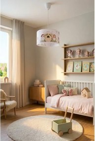 Brilagi - LED gyerekszoba csillár zsinóron BOBO 1xE27/60W/230V átm. 35 cm rózsaszín/tündérek