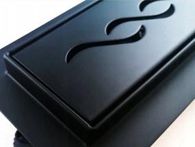 Lefolyótisztító Rozsdamentes Acél Hullám Mintás Fekete Matt 55 CM