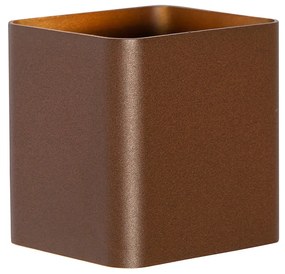 Modern fali lámpa rozsdabarna LED-del, IP54 négyzet alakú - Evi