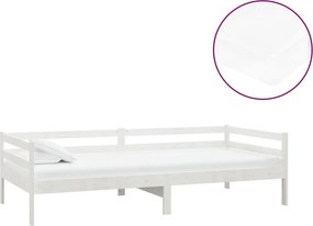vidaXL fehér tömör fenyőfa dívány matraccal 90 x 200 cm