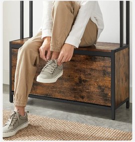 Előszobafal TAYLOR cipősszekrénnyel 180x85 cm, rusztikus barna