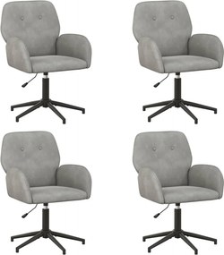 vidaXL Forgós Íróasztali Székek 4 db 54 x 55 x 90 cm Világosszürke