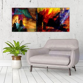 Kép - A város színes absztrakciója (120x50 cm)