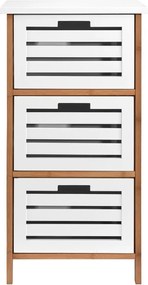 WHITE SANDS polc, 3 fiókkal 45x30x85cm