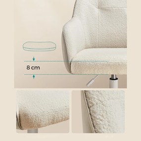 SABINA irodai szék, max. 110 kg, fehér/bézs SongmicsHome