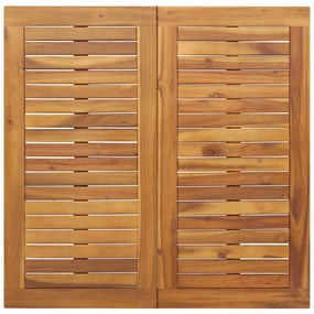5 Darabos Kerti Étkezőkészlet Bézs Poli Rattan Akácia, Rakható Kerti Székek Párnával - 2-es Készlet Bézs Poli Rattanban, Kerti Asztal 90x90x75 cm Szilárd Akácfából és Fém