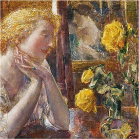 Fotótapéta Flizelin Dekoratív az irodába Nő rózsákkal 250x250 Ragasztó