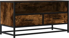 vidaXL füstös tölgy színű szerelt fa és fém TV-szekrény 80x34,5x40 cm