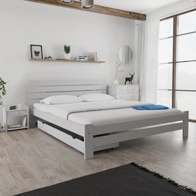 PARIS magasított ágy 180x200 cm, fehér Ágyrács: Lamellás ágyrács, Matrac: Matrac nélkül