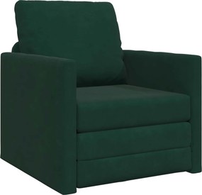 vidaXL Kanapéágy 60cm Sötétzöld Bársony