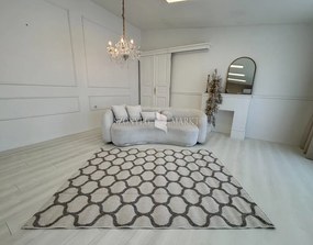 Bouclair bézs alapon szürke minta G3718 rongyszőnyeg 160x220cm