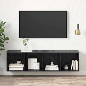 Fali TV szekrény Musta tammi 37 x 37 x 142.5 cm Faanyag