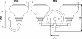 Hinkley Lighting AINSLEY HK-AINSLEY2-BATH Fali lámpa 2x3,5W/G9 2x320LM IP44