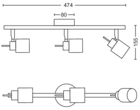 Philips - Spotlámpa MERANTI 3xGU10/35W/230V fekete