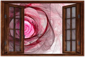 Poszter 60x40 Rózsaszín fraktál rózsa