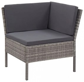 vidaXL 3-részes szürke polyrattan kerti ülőgarnitúra párnákkal