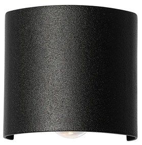 Kültéri fali lámpa fekete, beépített LED-del, 2-lámpás, IP54 - Silly