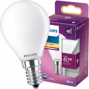 Led izzó E14 Golyó 4,3W=40W 470lm 2700K Philips
