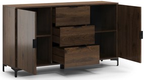 Mazzoni LANA K-150S komód Elegáns Dió - 2 AJTÓS FIÓKOS KOMÓD