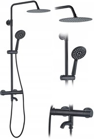 Rea Lungo - zuhanygarnitúra kád kifolyóval, fekete, REA-P4113