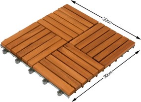 Deuba Fa padlólapok Quatro mozaik - készlet 11 db, 30x30 cm