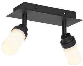Modern fürdőszoba spotlámpa fekete 2-lámpás IP44 - Japie