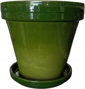 Kerámia kaspó állvánnyal Ø 18 cm zöld