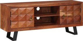 vidaXL TV szekrény polcokkal mézbarna 112 x 30 x 48 cm tömör akácfa