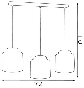 Csillár zsinóron FRODI 3xE27/60W/230V fekete