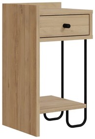 Natúr színű éjjeliszekrény tölgyfa dekorral Mercure – Marckeric