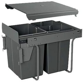 Hulladékgyűjtő GTV Practi Eco 400, szelektív, frontkihúzású, lágy záródás, 2x10+20 L edénnyel, fedéllel