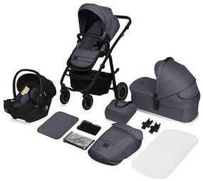 Lionelo - AMBER PLUS 3 az 1-ben kombinált babakocsi, grafit