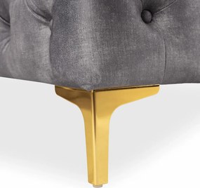 Sofa SORRENTO 3S Trzyosobowa Szara Welurowa