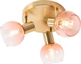 Okos mennyezeti spotlámpa arany rózsaszín üveggel, 3 Wifi P45 - Vidro