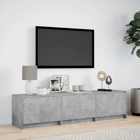 betonszürke szerelt fa TV-szekrény LED-ekkel 165 x 34 x 50 cm