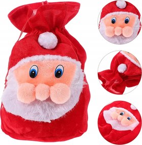 Nagy plüss ajándéktasak Mikulás kézitáska karácsonyi csomagolás
