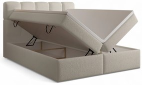 Carello kontinentális ágy 160x200 tárolóval - bézs bouclé Quelle 05