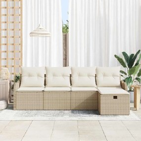 Kerti Kanapé Szett 5 pcs bézs és krémszínű 231 x 117 x 85 cm
