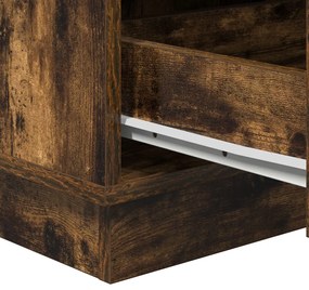 éjjeli szekrény LED-füstölt tölgy 39x34.5x65 cm szerelt fa