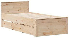 tömör fenyőfa ágy matrac nélkül fejtámlával 100 x 200 cm