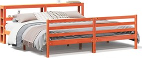 vidaXL viaszbarna tömör fenyőfa ágy matrac nélkül 200 x 200 cm