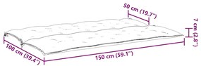 antracitszürke oxford szövet kerti padpárna 150x(50+50)x7 cm