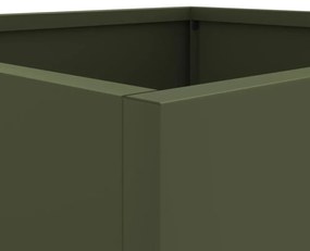 vidaXL 2 db olívazöld acél növénytartó 49 x 47 x 46 cm