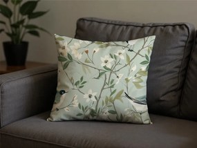 Pamut párnahuzat FLORIBIRD POLY 45x45 cm, zöld