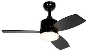 Kültéri mennyezeti ventilátor fekete 91,3 cm fényerőszabályzós LED-del és távirányítóval IP44 - Toledo