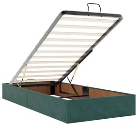 Ottomán ágykeret matrac nélkül Sötétzöld 90x190 cm Velvet